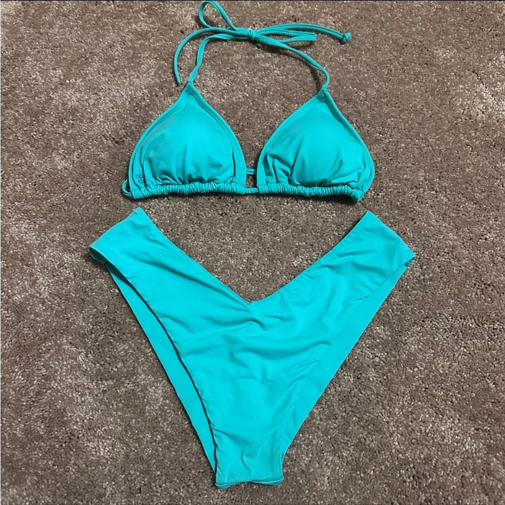 Women’s Billabong Turquoise Cheeky Bikini Set